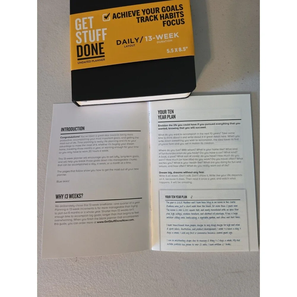 Get Stuff Done Planner for Productivity One Year 13 Week Planner 5.5